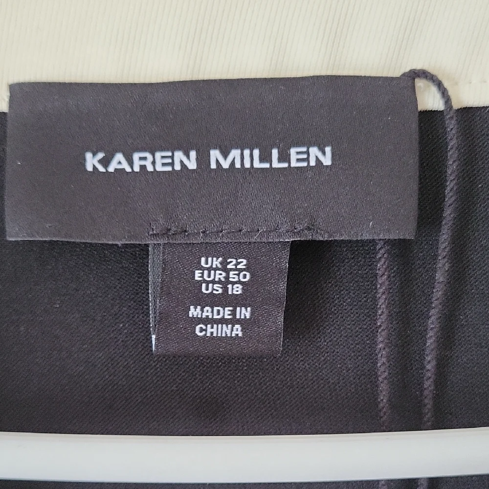 Karen Millen Black and Cream Asymmetrical Dress - Picture 2 of 5